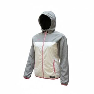 Duarig Windbreaker Track Jacket Womens Medium Navy Gingham Hooded Preppy Outdoor